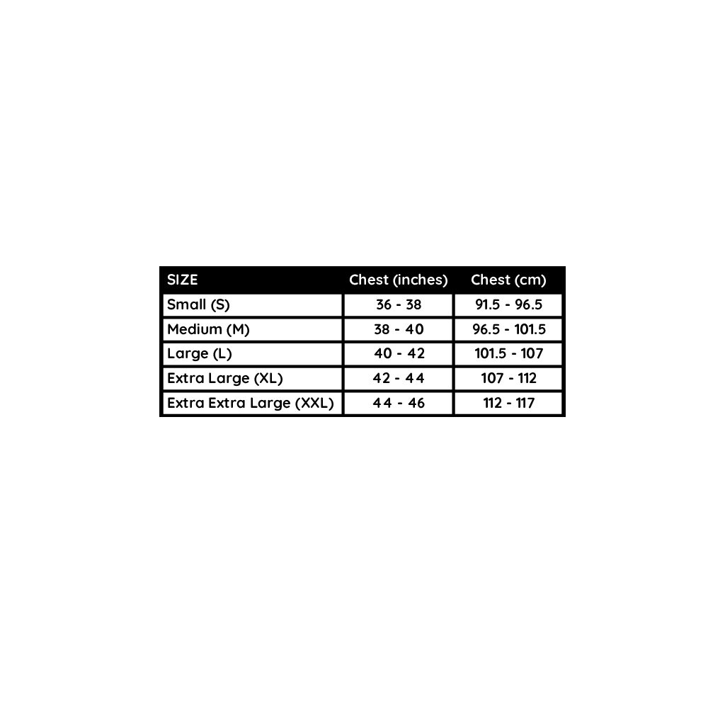 BARBER JACKET SIZE GUIDE